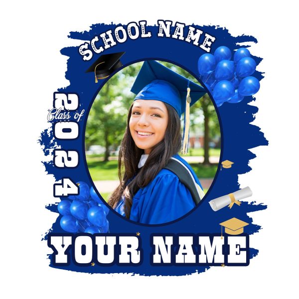 Custom White Navy 3D Graduation Performance T-Shirt - Image 4