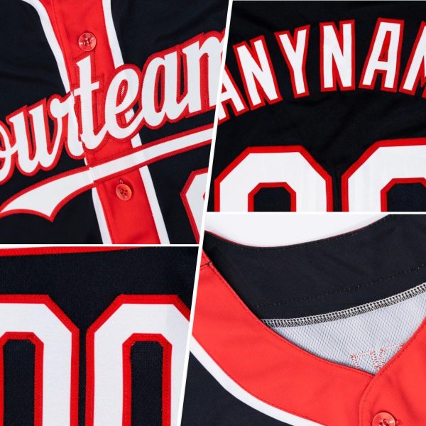 Custom Gray Crimson-Black 3 Colors Arm Shapes Authentic Baseball Jersey - Image 2