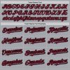 Custom Gray Crimson-Black 3 Colors Arm Shapes Authentic Baseball Jersey - Image 5