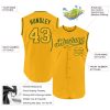 Custom Gold Gold-Green Authentic Sleeveless Baseball Jersey - Image 2