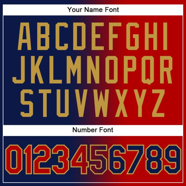 Custom Stitched Navy Red-Old Gold Gradient Fashion Sports Pullover Sweatshirt Hoodie - Image 4