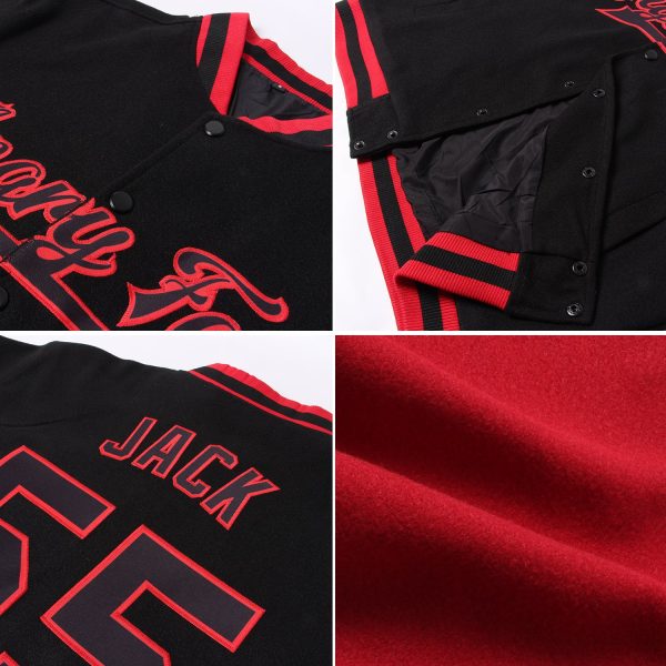 Custom Crimson Gold-White Bomber Full-Snap Varsity Letterman Two Tone Jacket - Image 2