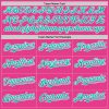 Custom Pink Aqua-White Bomber Full-Snap Varsity Letterman Hoodie Jacket - Image 4