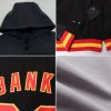Custom Gray Green-White Bomber Full-Snap Varsity Letterman Two Tone Hoodie Jacket - Image 2