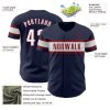 Custom Navy White-Crimson Authentic Baseball Jersey - Image 3