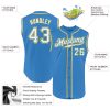 Custom Powder Blue White-Gold Authentic Sleeveless Baseball Jersey - Image 2