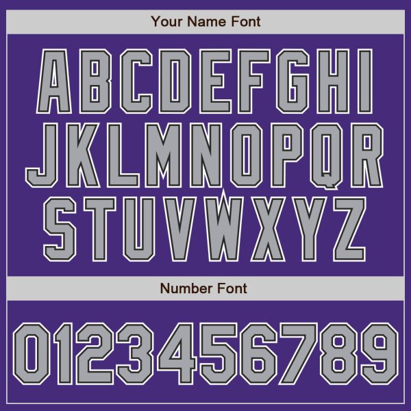 Custom Purple Gray-Black Authentic Baseball Jersey - Image 4