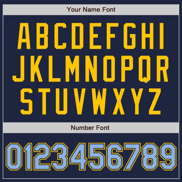 Custom Navy Light Blue-Yellow Authentic Raglan Sleeves Baseball Jersey - Image 5
