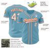 Custom Shadow Blue White-Orange Authentic Baseball Jersey - Image 3
