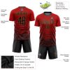 Custom Red Black-Old Gold Sublimation Soccer Uniform Jersey - Image 3