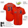 Custom Orange Navy-Gray Authentic Baseball Jersey - Image 3