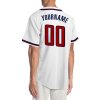 Custom White Red-Navy Authentic Baseball Jersey - Image 2