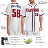 Custom White Red-Navy Authentic Baseball Jersey - Image 3